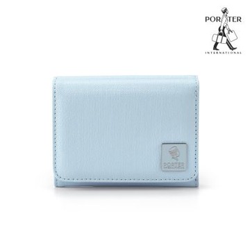PORTER INTERNATIONAL - 復古品味MORI三折零錢短夾 - 輕霧藍
