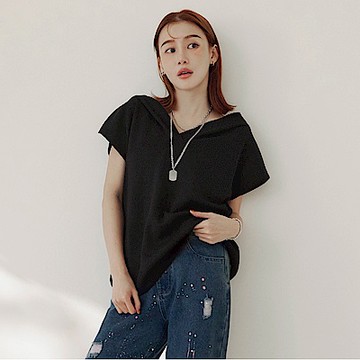 OB嚴選-舒涼冰爽絲落肩連帽上衣《FA2927-》