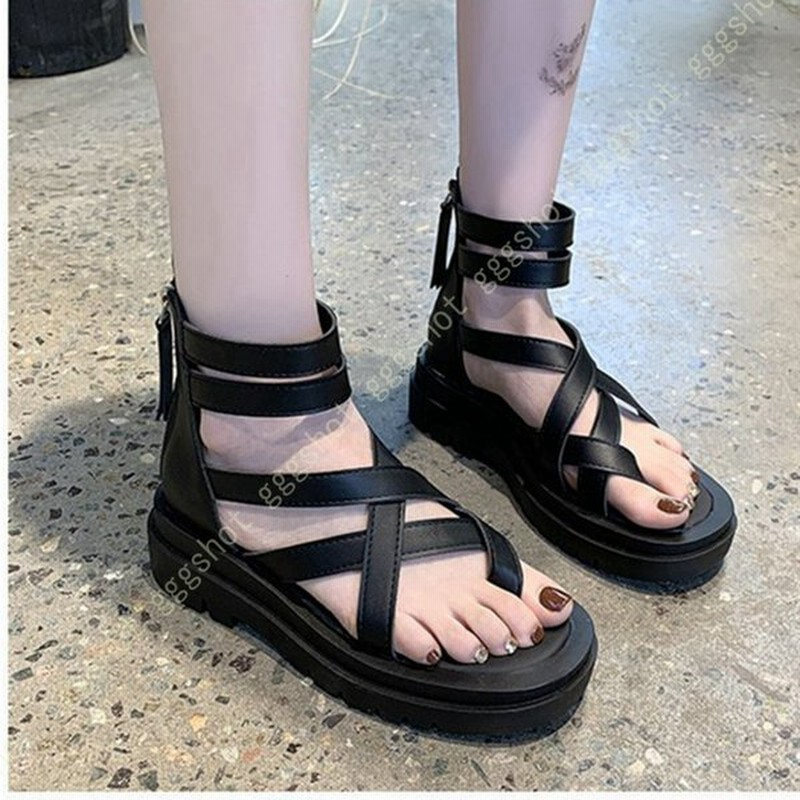 サンダル レディース 走れる サンダル グラディエーター ローヒール ファスナー サンダル ブーツサンダル ぺたんこ 厚底 サンダル 4cmヒール ストラップ 無地 通販 Lineポイント最大0 5 Get Lineショッピング