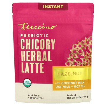 Teeccino, 速溶草本咖啡，榛子，中度烘焙，無咖啡萃取，7.9 盎司（224 克）