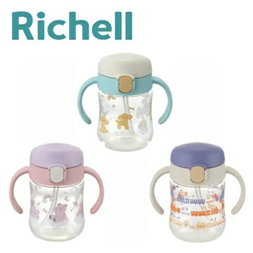 【Richell 利其爾】TLI布逗兒/熊愛尼/德勒斯__鴨嘴吸管水杯200ML(TLI三代系列)
