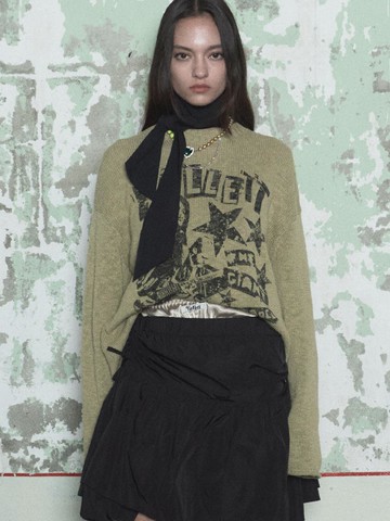 Rock Band Knit Light Khaki