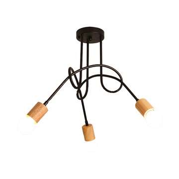 Honey Comb 北歐工業風半吸頂三燈 KC2360-80 60 x 40cm  原木