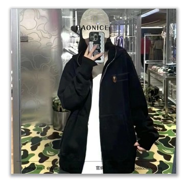【HAO NICE 】100%日本正品 BAPE A BATHING APE  25FW 秋冬新款 經典猿人頭徽章 素色百搭拉鍊外套
