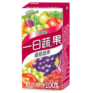 波蜜 一日蔬果100%葡萄蔬果汁160ml(6入/ 組)
