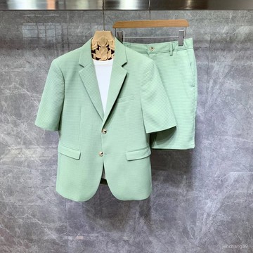 🔥短袖西裝套裝男 夏季套裝 運動套裝 工作套裝 時尚潮流套裝 男裝夏一整套帥氣短褲西服外套熟風時尚痞帥休閒短袖西服套裝