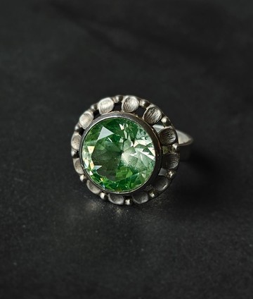 Elis Kauppi芬蘭純銀設計綠玉髓戒指