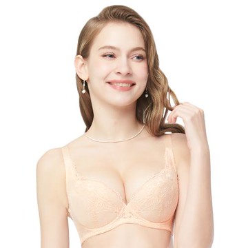 【Swear 思薇爾】花舞耀影系列B-F罩蕾絲包覆女內衣(粉雲膚)