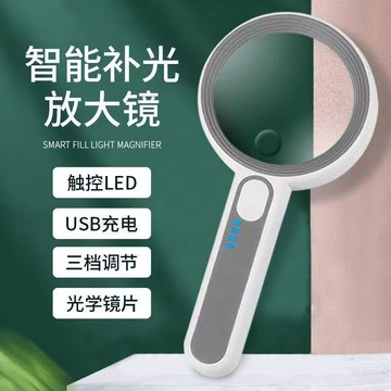【臺灣出貨】德國手持式60倍高清放大鏡帶LED燈郵票古玩鑑定40倍電子芯片電路闆維修充電