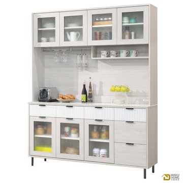 WAKUHOME 瓦酷家具Hepburn明亮輕奢風5.3尺岩板收納櫃組寬160X深40X高201(公分)