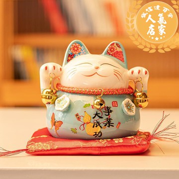 居家擺飾 存錢罐日式創意小擺件陶瓷迷你店鋪開業收銀臺可愛生日禮物