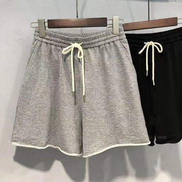 【特大尺碼M-5XL 40-150kg】特大尺碼300斤夏季新款240鬆緊腰抽繩休閒褲胖mm200卷邊短褲棉褲女vk1