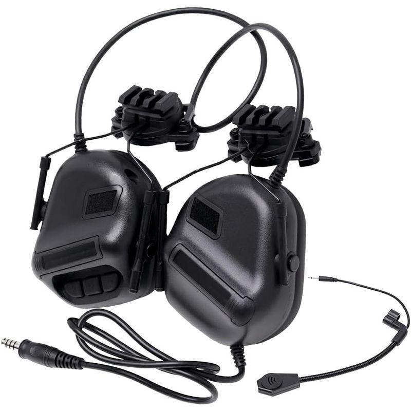 WoSporT Gen5 タクティカル ヘッドセット w サウンドピックアップノイズリダクション for ヘルメット(ARC) BK