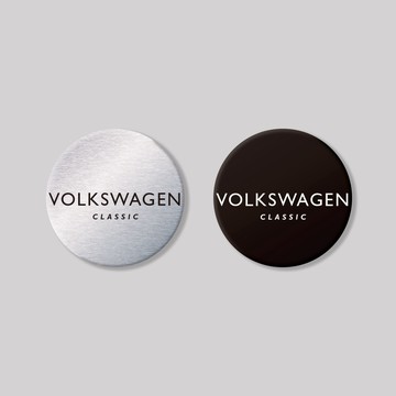 VOLKSWAGEN/CLASIC/圓形/鋁牌飾貼 SunBrother孫氏兄弟 金屬質感 防水 鋁牌 車貼