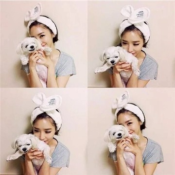 布化可洗漱兔耳朵面膜箍洗束