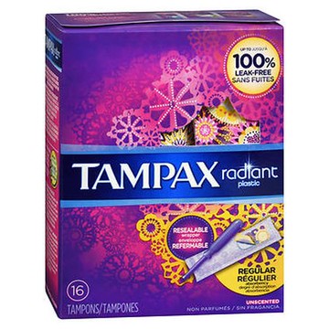 Tampax Radiant Tampons Regular Unscented 14 Each by Tampax