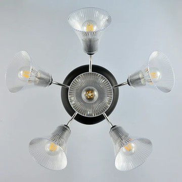 Honey Comb 奧丁半吸頂五燈 透明燈罩設計 光線柔和 提供充足照明 適用於各種空間  1入