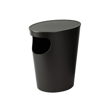 【日本岩谷Iwatani】ENOTS儲物垃圾桶置物邊桌-9.4L黑