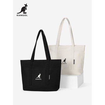 (免運)KANGOL新款拉鏈托特包女夏季大容量上課通勤百搭單肩帆布小眾包包