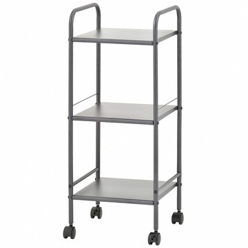 【H&R安室家】台製移動式三層收納置物架BC358灰色