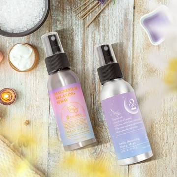 好睡好鬆組 - UNA(紓壓迷幻好睡枕頭噴霧100ml+陽光明媚 鎂日肩頸好鬆噴霧100ml)