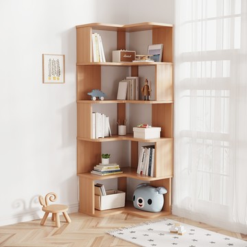 【樂樂】L型轉角簡約實用書架5層60x60(實木書架 層架 置物架 收納架)白色 五層60*60