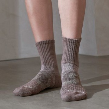 【【FOOTER機能襪】環形360度減壓中筒襪(T93-棕色)