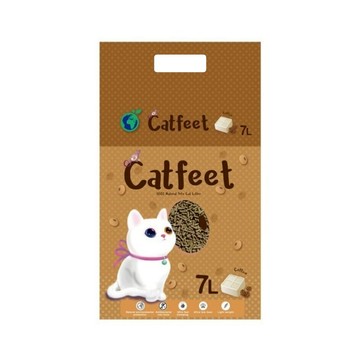 Catfeet 天然環保豆腐砂 快速溶解 可沖馬桶  咖啡  7L  1包