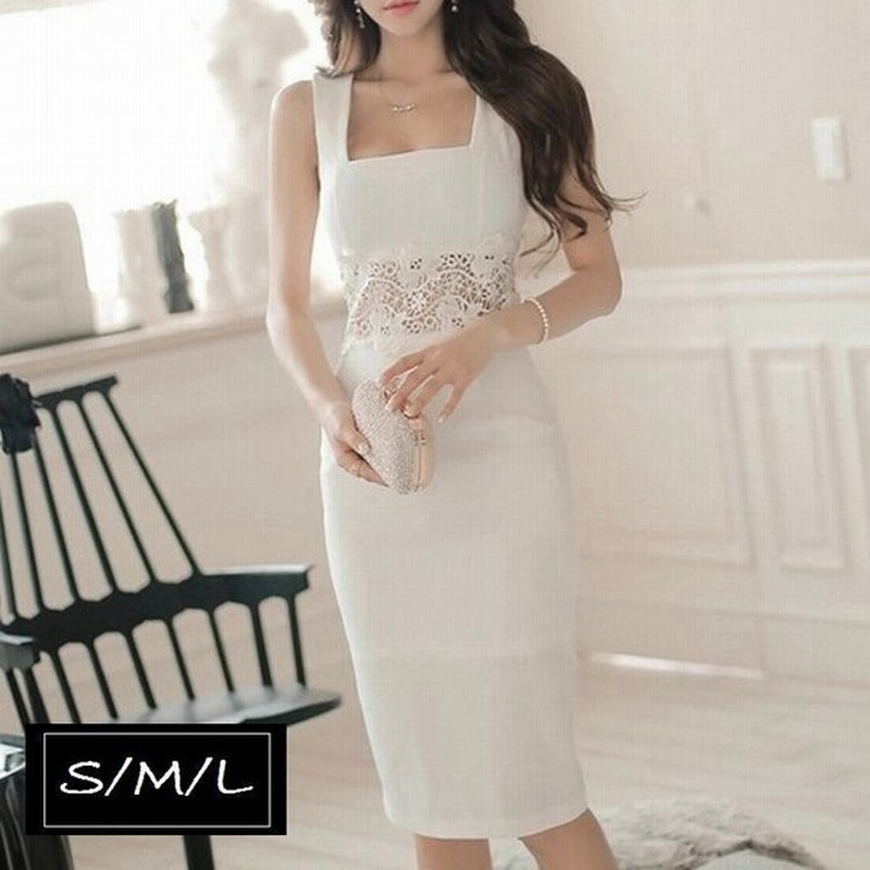 ノースリーブ ひざ丈ワンピース レディース ワンピース ワンピ 刺繍 レース 切替 タイト ペンシル ひざ丈 ミディ スクエアネック 白 ホワイト パ 通販 Lineポイント最大0 5 Get Lineショッピング