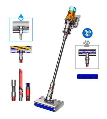 Dyson V12s Detect Slim Submarine™ 乾濕全能洗地吸塵器 黃色 (升級版寵物家庭組)