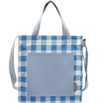 現貨+預購 手提包帆布側背包-撞色格子拼接方型女包包4色73xb38【獨家進口】【米蘭精品】