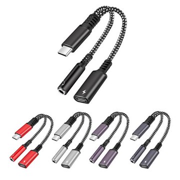 MiraScreen Type-C to Type-C+3.5mm 可充電音源轉接線