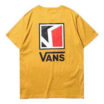 Vans Classic Logo Printing Short Sleeve Couple Style Yellow
