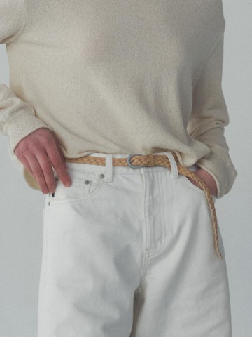 TWIST LEATHER BELT [SAND BEIGE]