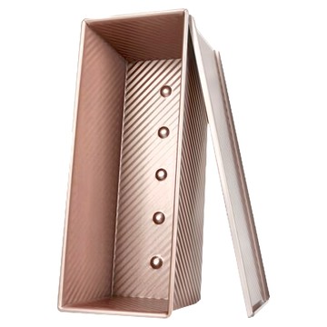 CHEFMADE 學廚 商用系列 1000G 商用金色不粘吐司盒帶蓋  34.4 x 13.6 x 12.6cm  1個