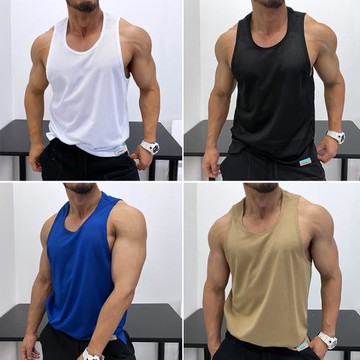 不露點優良成衣簡約基礎速干運動背心無袖T恤肌肉男顯身材寬松壯