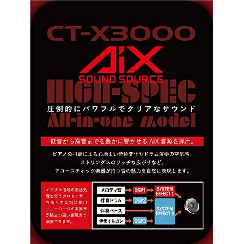 カシオ(CASIO) 電子キーボード CT-X3000 61鍵盤 6W 6Wの大出力 ハイクオリティな800音色・235リズム内蔵 作曲(D