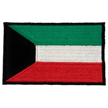 A-ONE 匯旺 國旗刺繡布貼 Set 3 國旗DIY刺繡徽章 8x5cm 螺縈刺繡線 聚酯纖維布 台灣製  科威特 多色