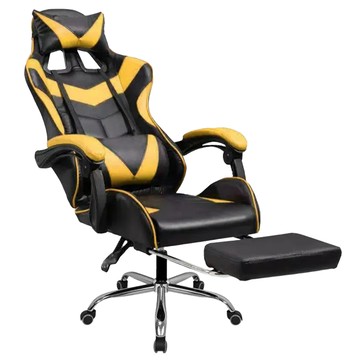 極速電競皮椅 升級擱腳抬 17kg  黑色 + 金色  125 x 70cm