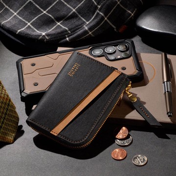 L型零錢包/短夾_時尚黑【可加購雷雕刻字】