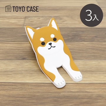 日本TOYO CASE - 動物造型磁吸壁掛式掛勾/收納夾-3入-多款可選-柴犬