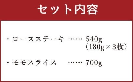 ロースステーキ モモスライス セット 計1,240g