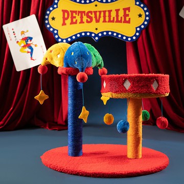 【Petsville派思維 】小丑帽帽抓柱窩 - 貓抓柱貓窩 貓