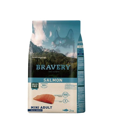 成犬/全齡犬飼料 BRAVERY西班牙焙菲力無穀飼料  小型幼/成犬 ( 鮭魚 / 鲱魚 ) 2KG