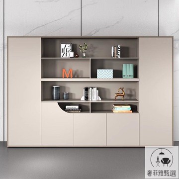 公司貨 附發票 辦公櫃、文件資料櫃、文件櫃資料櫃簡約現代檔案櫃帶燈背景櫃辦公櫃子辦公室木質儲物櫃 PDD-108快速出貨