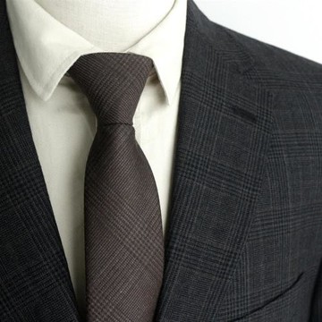 復古休閑免打領帶男女正裝職業商務面試拉鏈懶人條紋格子咖色灰色