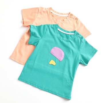 【出清優惠】貼布棉T 橘/綠