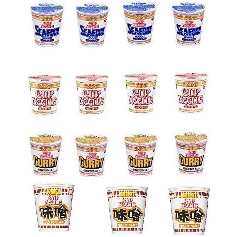 日清食品 カップヌードルミニシリーズ4種類セット(15食入り) ヌードル味 ミニ4個・カレー味4個・シーフード味4個・味噌味3個