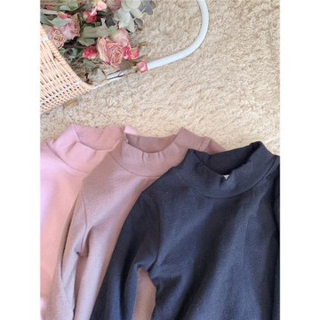 asheepkids兒童秋冬新款打底衫半高領秋衣女寶幼兒園女孩舒服打底