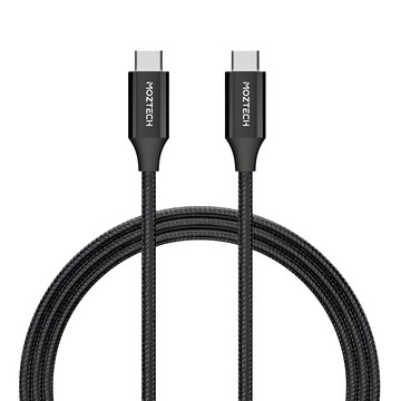 MOZTECH USB-C-C 編織傳輸充電線  黑色  1條  1.2m